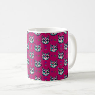 Calavera Cat Art Pattern Koffiemok