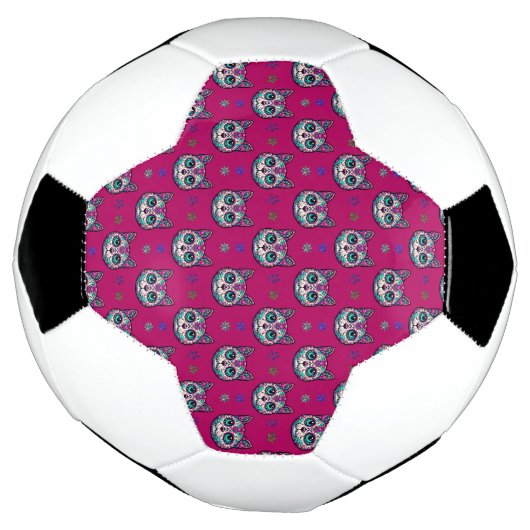Calavera Cat Art Pattern Voetbal (Gedraaid)