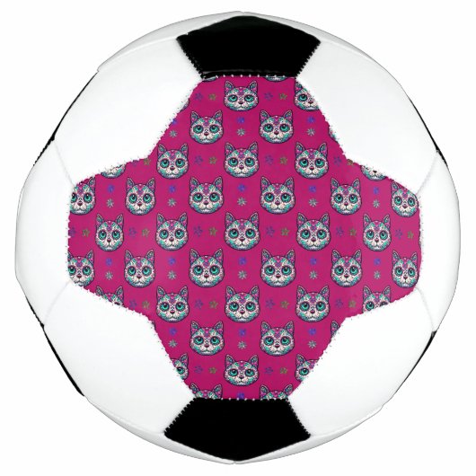 Calavera Cat Art Pattern Voetbal (Voorkant)