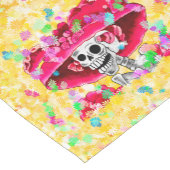 Calavera Catrina Skeleton Woman in Red Bonnet Korte Tafelloper (Hoek)