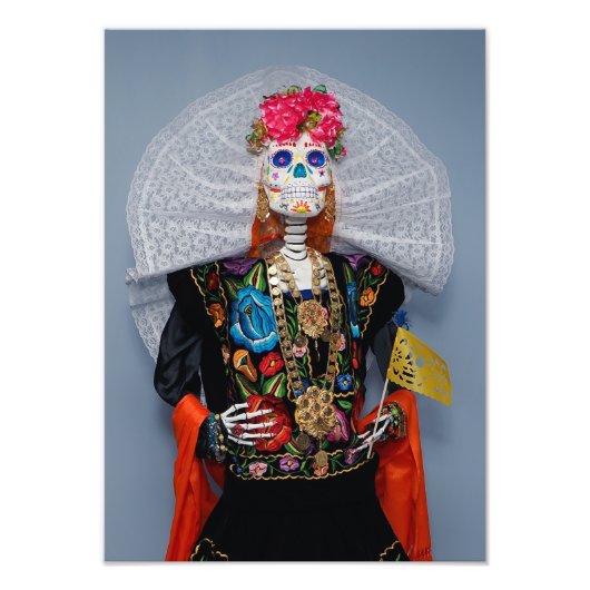 Calavera Catrina Tehuana Foto Afdruk (Voorkant)