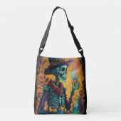 Calavera Cheers - Mexicaanse Skeleton Art Crossbody Tas (Achterkant)