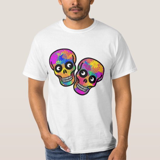 Calavera Couple Dia De Los Muertos  T-shirt (Voorkant)