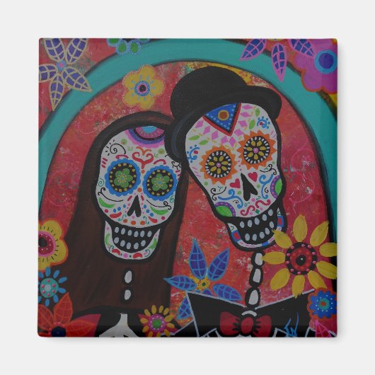 Calavera Dag van de Dode Trouwmagneet Magneet (Voorkant)