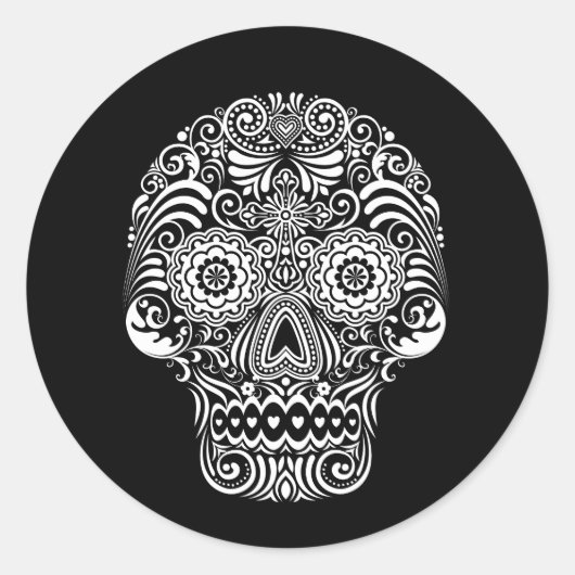 Calavera de los Muertos 7 Ronde Sticker (Voorkant)
