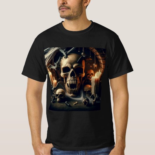 Calavera de Vampiro: Oscuridad y Elegancia T-shirt (Voorkant)