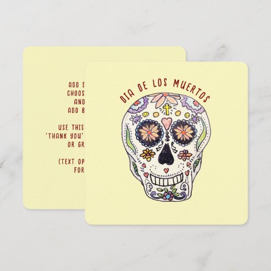 Calavera Dia De Los Muertos Kaart (Voorkant / Achterkant)