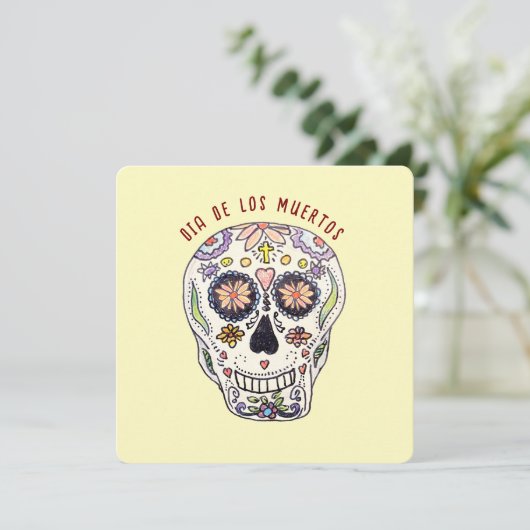 Calavera Dia De Los Muertos Kaart (Staand voorkant)