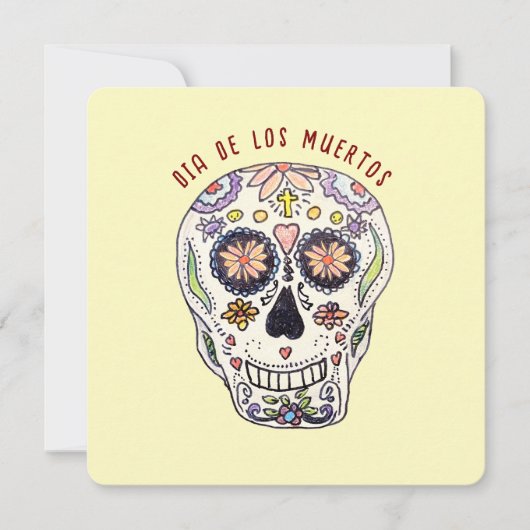 Calavera Dia De Los Muertos Kaart (Voorkant)