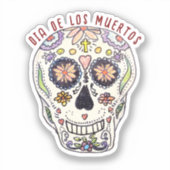 Calavera Dia De Los Muertos Sticker (Voorkant)
