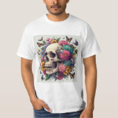 Calavera Floral: Belleza y Muerte T-shirt (Voorkant)