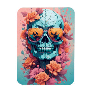 Calavera Floral Colorida Magneet