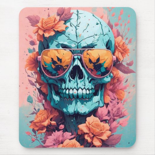 Calavera Floral Colorida Muismat (Voorkant)