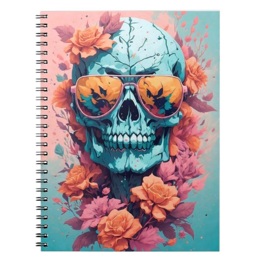 Calavera Floral Colorida Notitieboek (Voorkant)