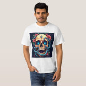 Calavera Floral con Serpientes T-shirt (Voorkant volledig)