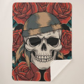 Calavera Floral Sherpa Deken (Voorkant)