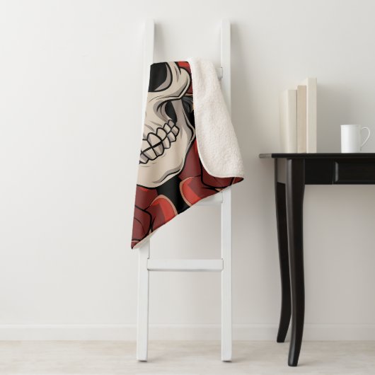 Calavera Floral Sherpa Deken (In situ)