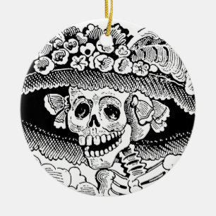 Calavera Garbancera (Catrina) van José Posada Keramisch Ornament