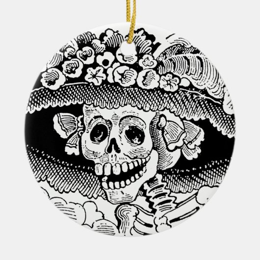 Calavera Garbancera (Catrina) van José Posada Keramisch Ornament (Voorkant)