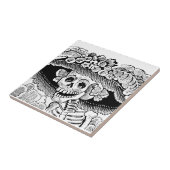 Calavera Garbancera (Catrina) van José Posada Tegeltje (Zijkant)