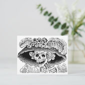Calavera Garbancera door José Guadalupe Posada Briefkaart (Staand voorkant)