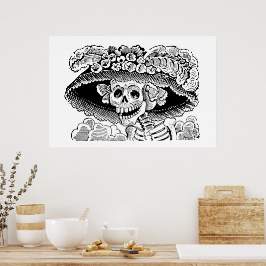 Calavera Garbancera door José Guadalupe Posada Poster (Keuken)