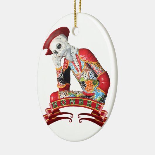 Calavera Hombre Keramisch Ornament (Links)