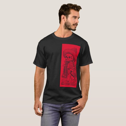 Calavera in het rood t-shirt (Voorkant volledig)