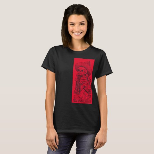 Calavera in het rood t-shirt (Voorkant volledig)