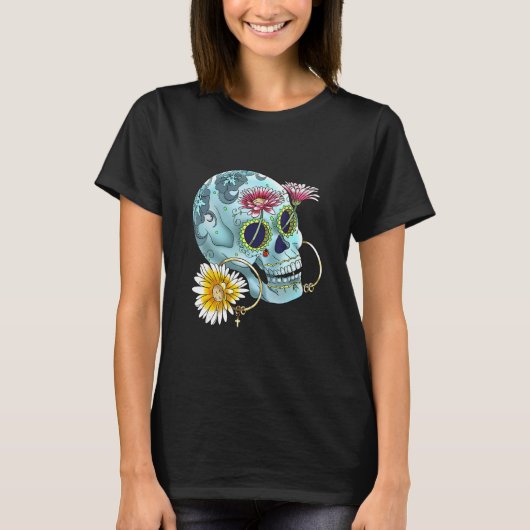 Calavera Mexican dia de los Muertos Day of doad T-shirt (Voorkant)