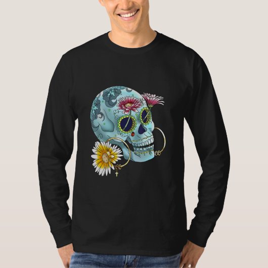 Calavera Mexican dia de los Muertos Day of doad T-shirt (Voorkant)
