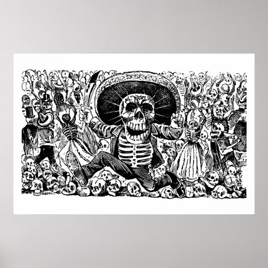 Calavera Oaxaqueña door José Guadalupe Posada Poster (Voorkant)