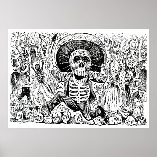 Calavera Oaxaqueña van José Guadalupe Posada 1903 Poster (Voorkant)