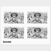 Calavera Oaxaqueña van José Guadalupe Posada 1903 Rechthoekige Sticker (Vel)