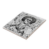 Calavera Oaxaqueña van José Guadalupe Posada 1903 Tegeltje (Zijkant)