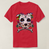 Calavera Pitbull Terrier Dog Dia de Muertos Hallow T-shirt (Design voorkant)