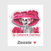 Calavera Red Dia de Los Muertos Sticker (Vel)