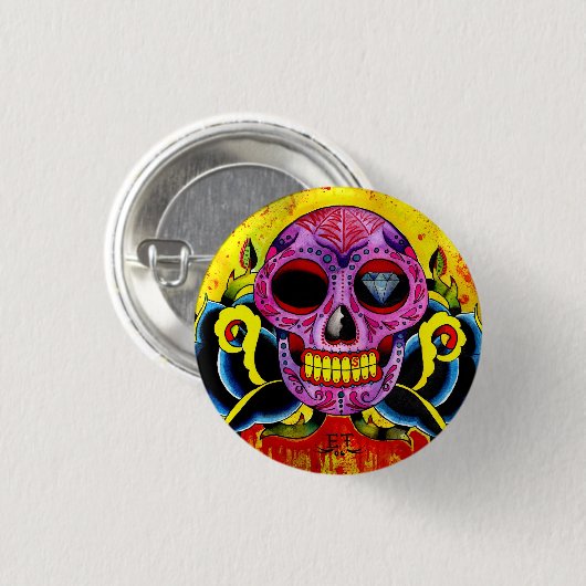 Calavera Ronde Button 3,2 Cm (Voorkant /achterkant)
