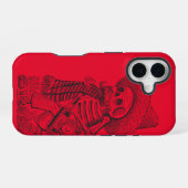Calavera Rood iPhone 16 Hoesje (Achterkant horizontaal)
