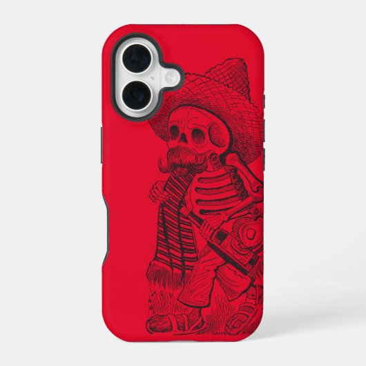 Calavera Rood iPhone 16 Hoesje (Achterkant)