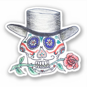 Calavera Roos Halloween Sticker