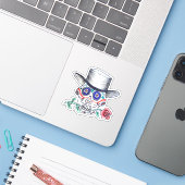 Calavera Roos Halloween Sticker (Laptop met iPhone)
