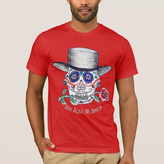 Calavera Roos Halloween T-shirt (Voorkant)