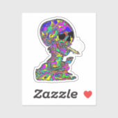 Calavera Schedel die Sigaret Rookt Sticker (Vel)