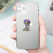 Calavera Schedel die Sigaret Rookt Sticker (Telefoon)
