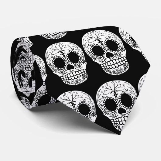 Calavera/schedel Stropdas (Opgerold)