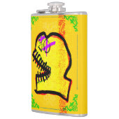 Calavera Skull Dia de Los Muertos  geel Heupfles (Links)