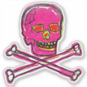 Calavera Skull Dia de los Muertos NFT Art Sticker (Voorkant)