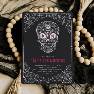 Calavera Skull Dia de los Muertos Party Kaart