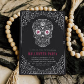 Calavera Skull Halloween Party Invitation Kaart